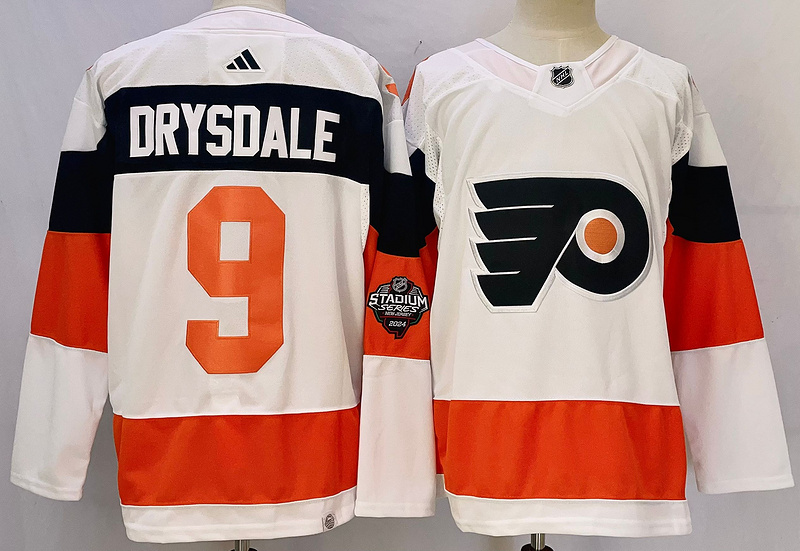 Men's Philadelphia Flyers Jamie Drysdale #9 White Jersey Men's Philadelphia Flyers Jamie Drysdale #9 White Jersey